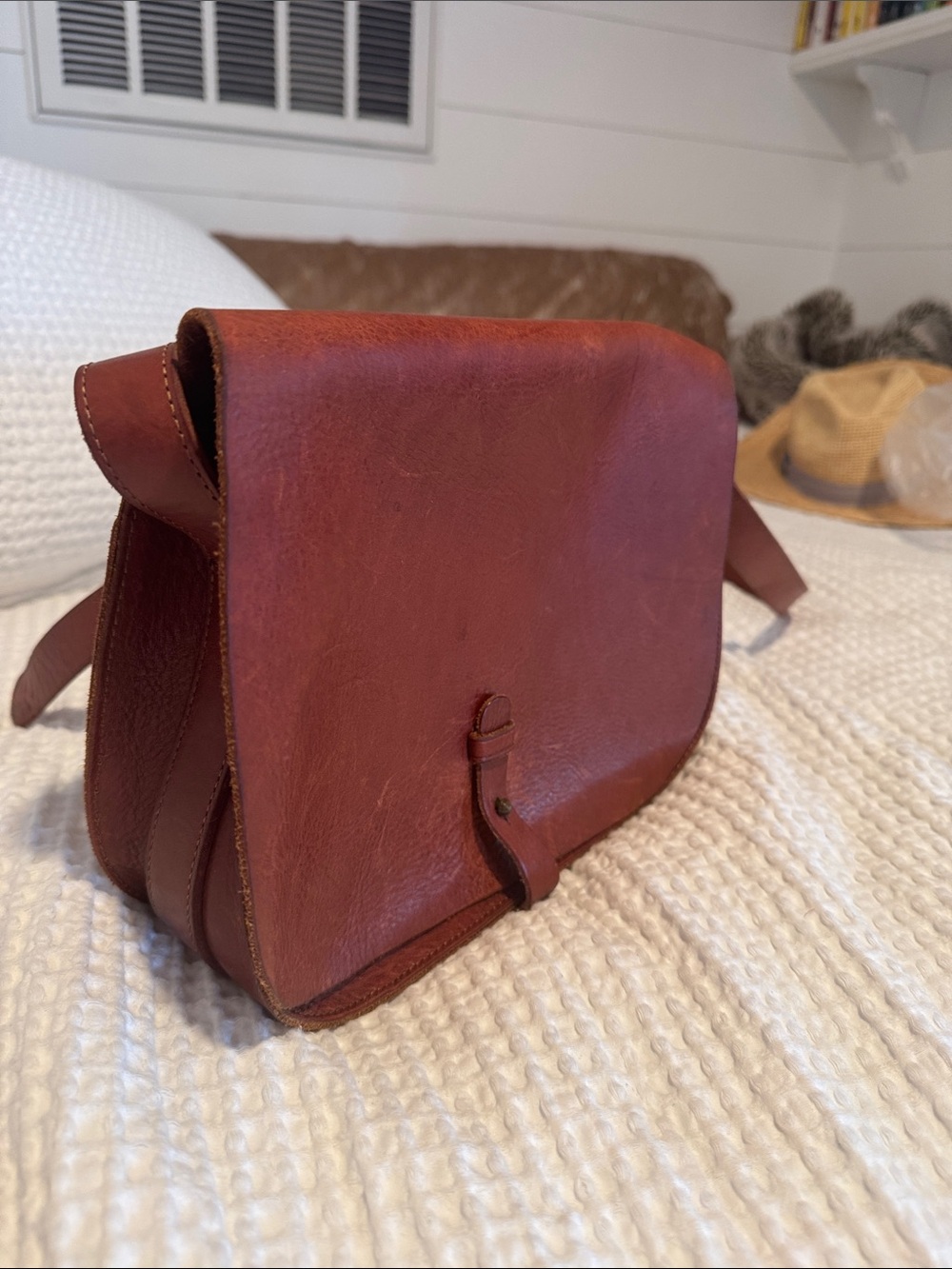 Lucky Brand Rustic Brown Leather Crossbody Satchel - Picture 2 of 13